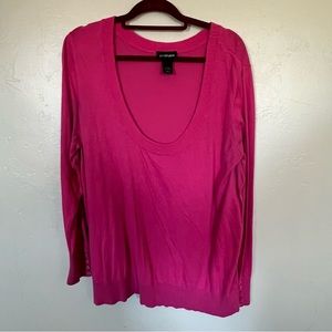 Lane Bryant boat neck knit sweater, hot pink, 22/24, 3X